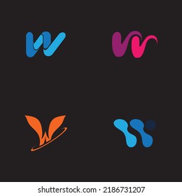 una colección de logotipos de letras W es apta para marcas de tiendas, empresas con antecedentes negros