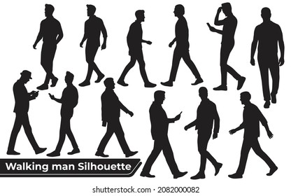 Collection of Walking Man silhouettes in different poses