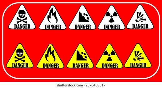 collection of warning signs.set of caution sign.