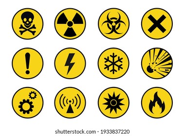 collection of warning signs.caution sign.