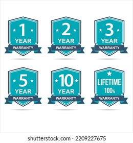 Collection of Warranty Badges and labels vector illustration