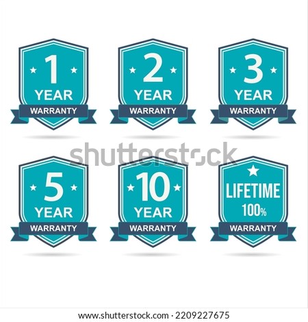 Collection of Warranty Badges and labels vector illustration