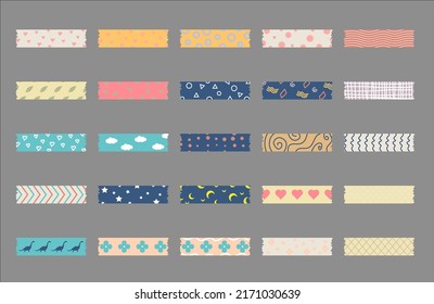 colección de cintas washi con varios patrones