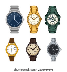 collection of watches vector images, top view. perfect for social media backgrounds