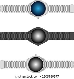 collection of watches vector images, top view. perfect for social media backgrounds