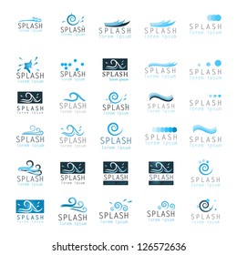 Collection of water design elements isolated on white background - Vector illustration, Graphic Design Editable For Your Design. Water Logo
