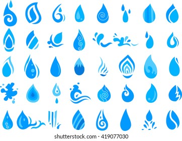 Set Drop Water One Line Stock Stock Vector (Royalty Free) 753516172