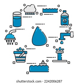 colección de vectores de iconos de agua