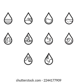 collection of water icon vector