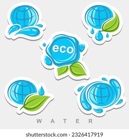 Collection water icons. Water icons set. Vector