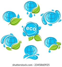 Collection water icons. Water icons set. Vector
