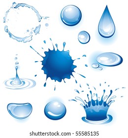 Collection of water. Vector illustration.