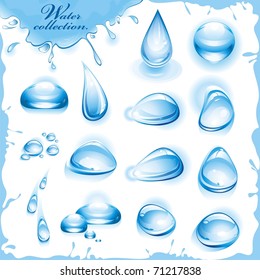 Collection of water. Vector illustration.