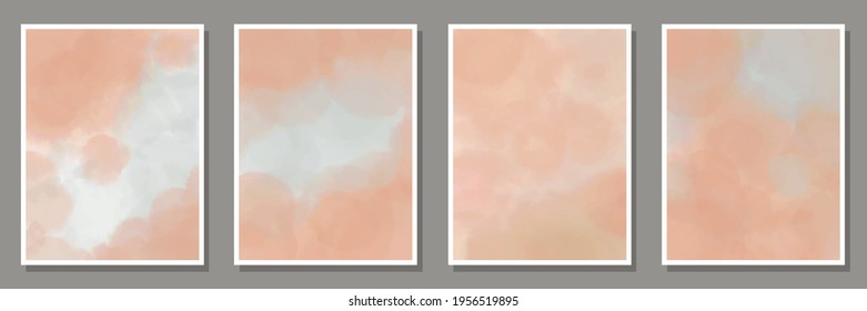 collection of watercolor abstract background for invitationcard ,poster earth tone color.