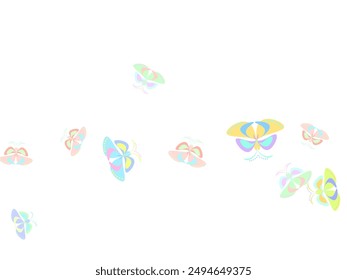 Collection of watercolor Butterfly on isolated white background.   Insect and star repeated ornament.