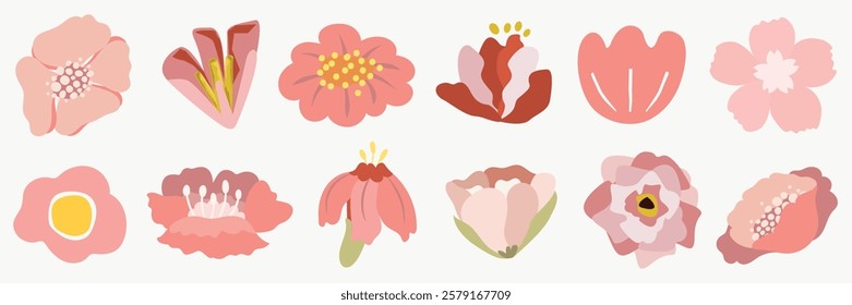 A collection of watercolor roses in various colors, including red, white, and pink. The floral arrangement features detailed petals and green leaves. Spring flower illustrations, isolated vector set.