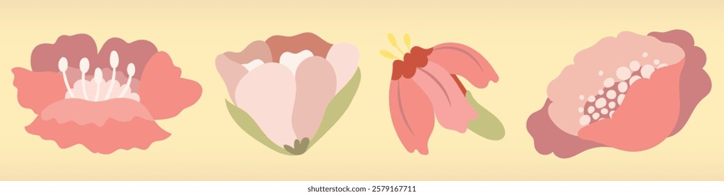 A collection of watercolor roses in various colors, including red, white, and pink. The floral arrangement features detailed petals and green leaves. Spring flower illustrations, isolated vector set.