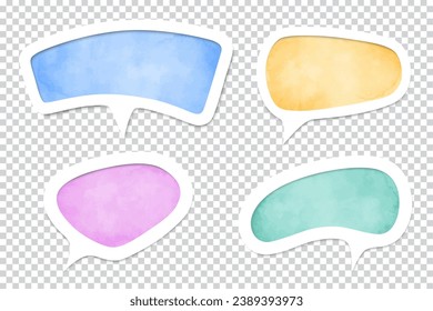 Colección de burbujas de comunicación de pensamiento y del lenguaje vectorial de las acuarelas