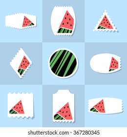 Collection of watermelon postage stamp