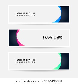 Collection wave Horizontal Business Banner set vector template. Clean wavy abstract background layout for website design. EPS10 VECTOR.
