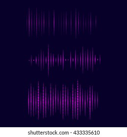 Collection of Waveform.. Vector illustration for club, radio, party, concerts or the audio technology advertising background.