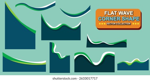 A collection of wave-style flat vector elements with dynamic angles, perfect for modern, aesthetic and elegant minimalist designs.