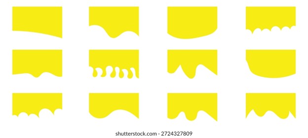 Colección de borde decorativo ondulado para el Vector de elementos de Diseño web. Sección de fondo y Plantilla del marco. Colección Abstractas de los efectos del separador de las gotas para el cartel, App, Anuncio .
