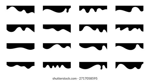 Colección de borde decorativo blanco ondulado para el Vector de elementos de Diseño web. Ilustración vectorial fronteriza del divisor de Sitio web. EPS 10