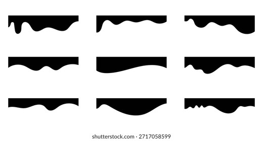 Colección de borde decorativo blanco ondulado para el Vector de elementos de Diseño web. Ilustración vectorial fronteriza del divisor de Sitio web. EPS 10