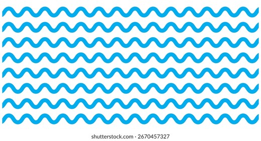 Colección de líneas onduladas o en zigzag. Horizontales líneas delgadas ondulan. Línea punteada. Gran conjunto de color negro. Ilustración vectorial.