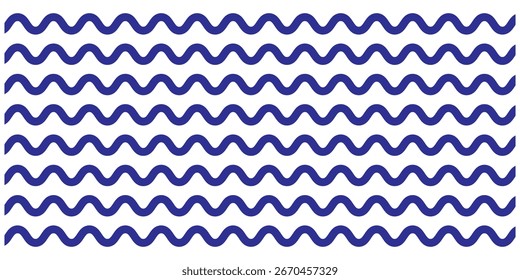 Collection of wavy or zigzag lines. Horizontal thin lines wave. Dotted line. Big set black color. Vector illustration.