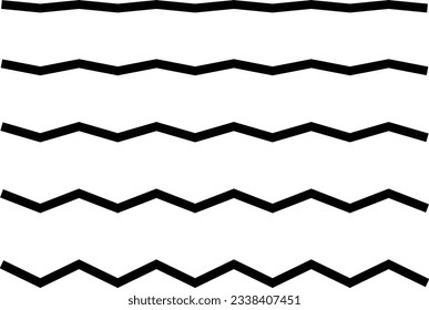 Collection of wavy zigzag lines . zigzag line icon set vector 