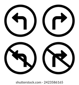 Collection of way sign outlined , Road navigation arrows, direction mark, crossroad symbol, arrow set vector illustration.