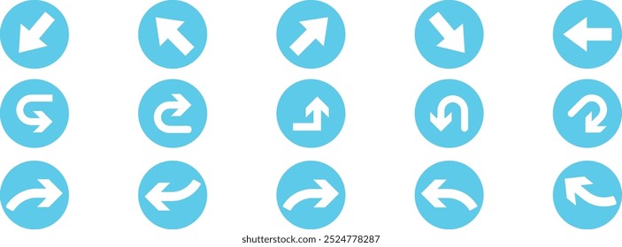 Collection of way sign outlined , Road navigation arrows, direction mark, crossroad symbol, arrow set vector illustration.