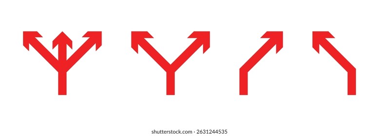 Collection of way sign outlined , Road navigation arrows, direction mark, crossroad symbol, arrow set vector illustration. Eps 10.