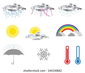 Collection of weather forecast icon 2-vector illustration