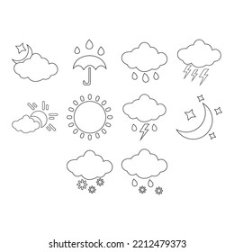 collection of weather icon vector
