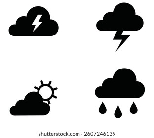 Collection of Weather Icons with white  background 