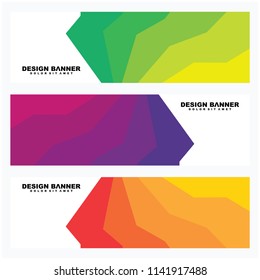 Collection of web banner design template, Vector abstract design web banner template. 
