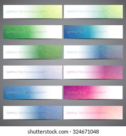 Collection of web banner modern low polygon set background design, Geometric background. eps10 vector illustration.