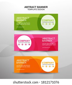 Collection Of Web Banner Template. Abstract Geometric Web Design Banner Template