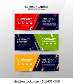 Collection of web banner template. Abstract geometric web design banner template