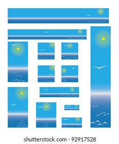 collection of web banners about sea travel