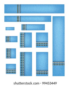 collection of web banners looking like jeans