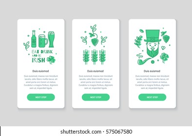 Collection of web banners for St. Patrick's Day. Simple sleek design in a thin line. Flyers can be used on the site for promotions, sales, discounts, advertisements, party.