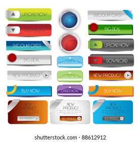 collection of web button with banners