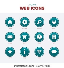 Collection of web buttons with icons