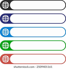 Collection of web cartridge in black, blue, green and red in flat style (cut out)