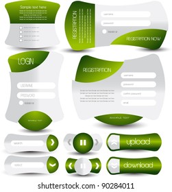 collection of web forms and buttons