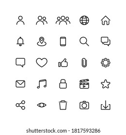 Collection of web icon. for app or web. color editable. vector illustration